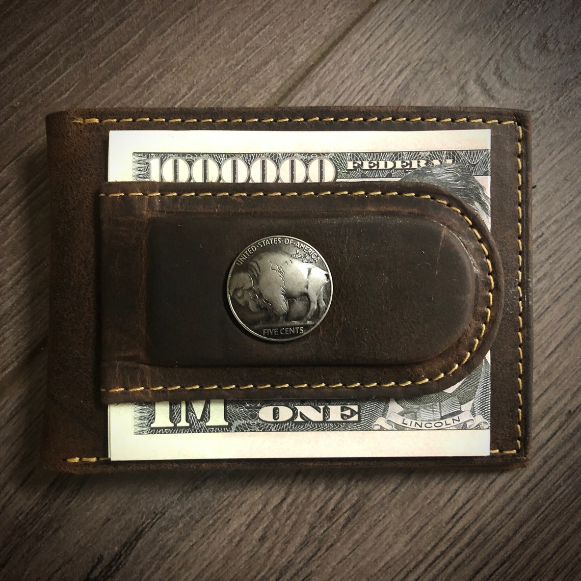 Leather Magnetic Money Clip Wallets
