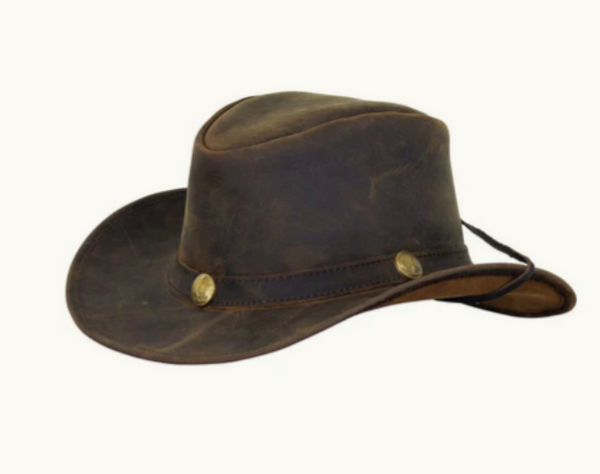 CHEYENNE Buffalo Nickel Leather Outback Hat