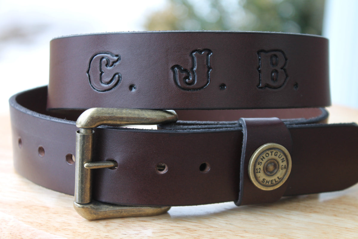 Leather shell outlet belt